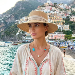 Positano vibes collana artigianale placcata oro con pietre - OE!