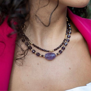 PREZIOSA - Collana con ametista e cristalli - OE!