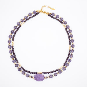 PREZIOSA - Collana con ametista e cristalli - OE!