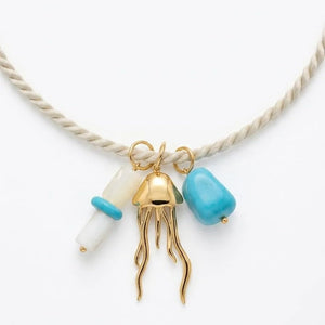 Resort Summer collana in corda bianca con charms - OE!
