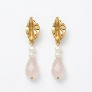 Rose Quartz Leaf - Orecchini - OE!