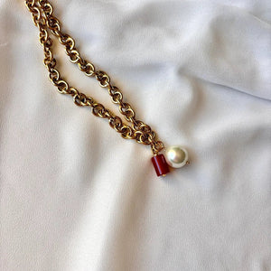 Ruby Radiance – Collana con Catena - OE!