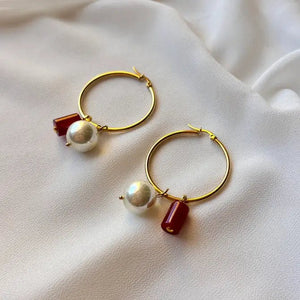 Ruby Radiance - Orecchini a cerchio - OE!