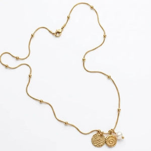 Sabbia oro collana artigianale placcata oro con pendenti - OE!