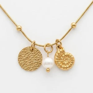 Sabbia oro collana artigianale placcata oro con pendenti - OE!