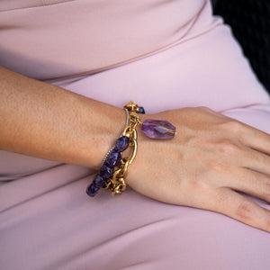 SASSI - Bracciale con ametista e catena - OE!