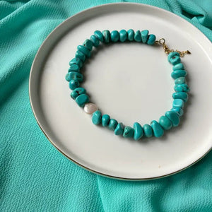 SEASIDE SERENITY CHOKER – Collana girocollo con Magnesite e Perla - OE!