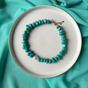 SEASIDE SERENITY CHOKER – Collana girocollo con Magnesite e Perla - OE!