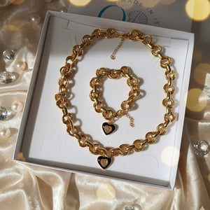 Seraphine - Cofanetto regalo collana e bracciale con cuore - OE!
