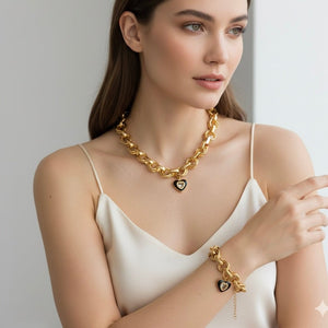 Seraphine - Cofanetto regalo collana e bracciale con cuore - OE!