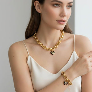 Seraphine cofanetto regalo collana e bracciale con cuore