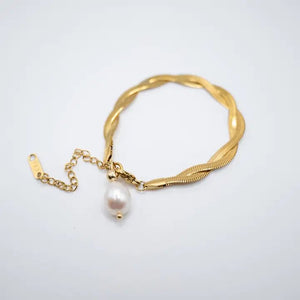 SERPENTE - bracciale con perla - OE!