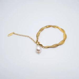 SERPENTE - bracciale con perla - OE!