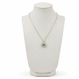 Smeralfiore - Collana Artigianale Made in Italy Oro 18K Zirconi e Cristallo Smeraldo | Gioiello Unico Natale - OE!