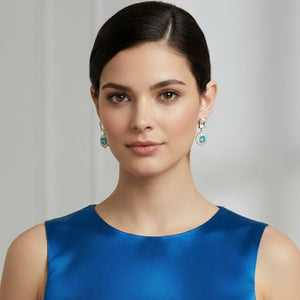 Smeralfiore - Orecchini Pendenti Ottone Natalizi Made in Italy artigianali - Nichel Free Zirconi e Cristallo Verde Smeraldo - OE!