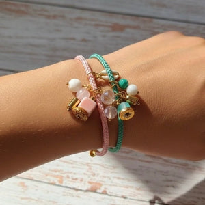 Sole & Sale Aqua Verde – Bracciale rigido in corda con charm - OE!