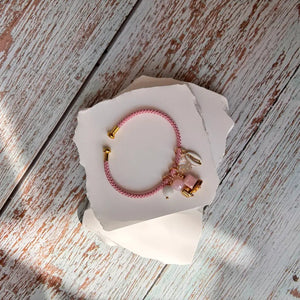 Sole & Sale Pink – Bracciale rigido in corda con charm - OE!