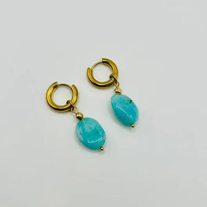 SORPRESA - gold amazonite hoops - OE!