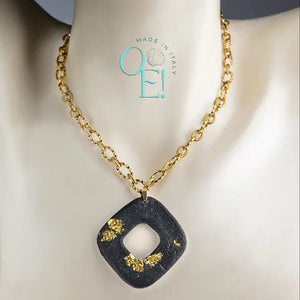 SPECCHIO - Collana a catena con pendente geometrico - OE!