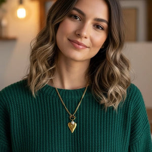 SZERELEM - Collana in acciaio placcato oro 18k con pendente a cuore - OE!