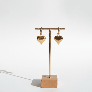 Valentine’s Heart - Orecchini Cerchio con Cuore in Acciaio Oro 18k - Anallergici e Made in Italy - OE!