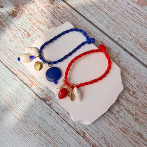 Vento d’Estate Rosso – Bracciale in corda con charm - OE!