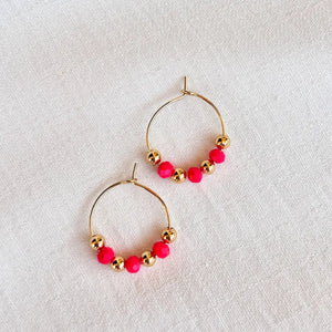 VIBRANT VIBES - Orecchini a Cerchio con Perline - OE!