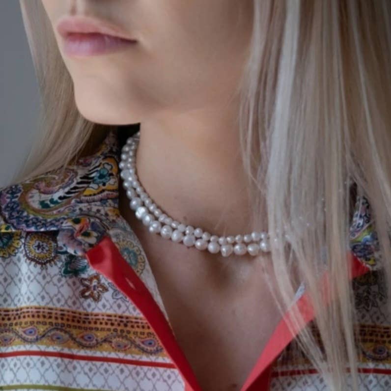 ABBRACCIO - Collana doppio filo perle - OE!