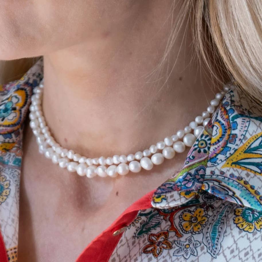 ABBRACCIO - Collana doppio filo perle - OE!