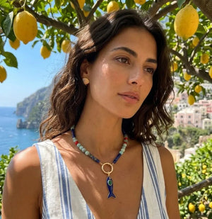 Abisso collana artigianale con pietre e pendente - OE!