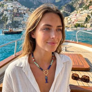 Abisso collana artigianale con pietre e pendente - OE!