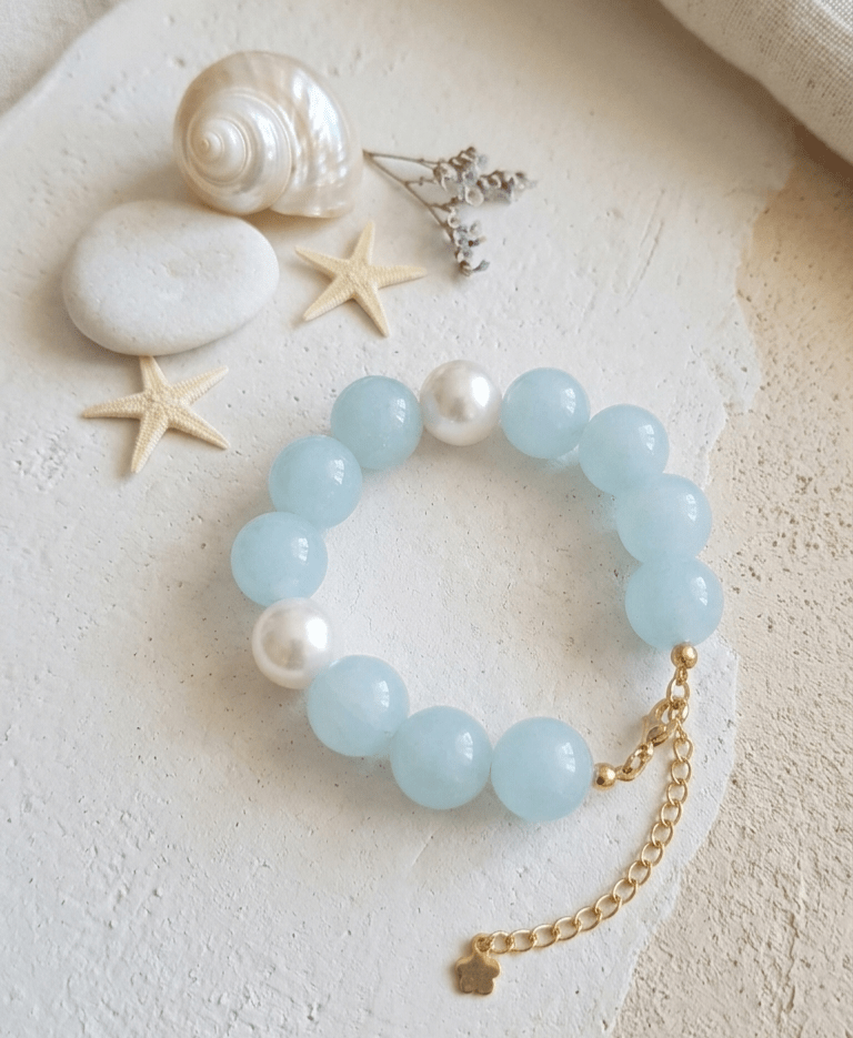 Acqua di Amalfi bracciale con perle di Maiorca e cristalli - OE!