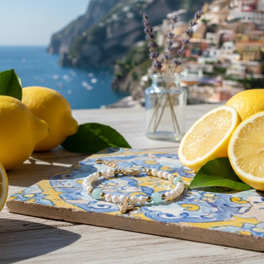 ACQUAMARINA - Braccialetto cactus con perle e acquamarina - OE!