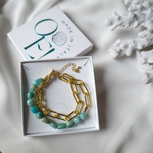 AMAZZONITE - Bracciale con pietre di amazzonite - OE!