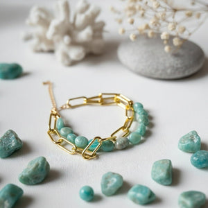 AMAZZONITE - Bracciale con pietre di amazzonite - OE!