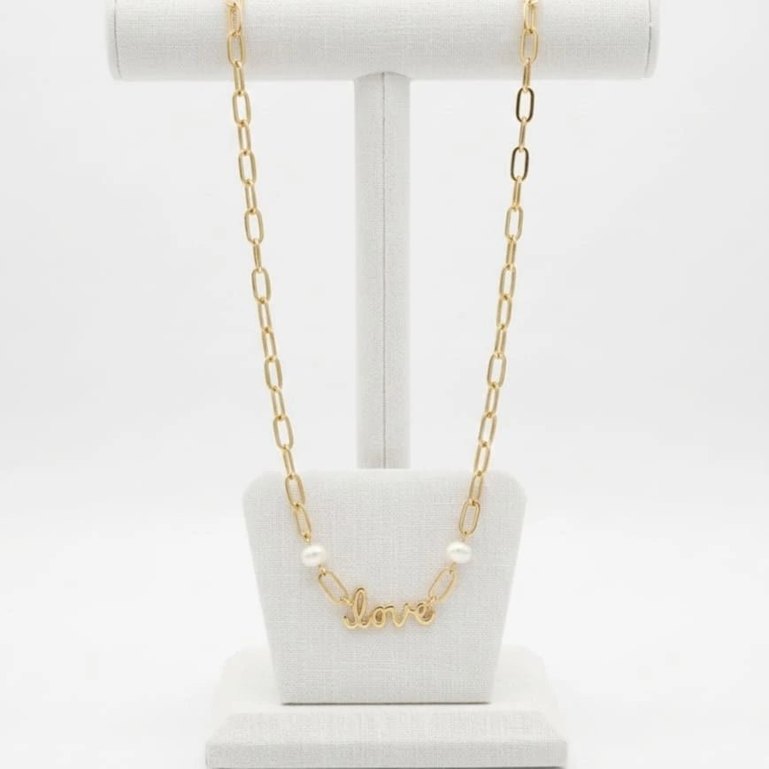 Amore di mamma collana artigianale con perle naturali e oro - OE!