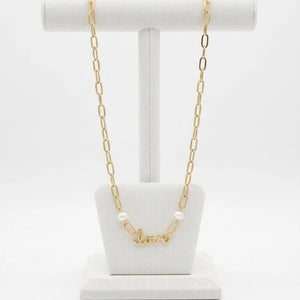 Amore di mamma collana artigianale con perle naturali e oro - OE!