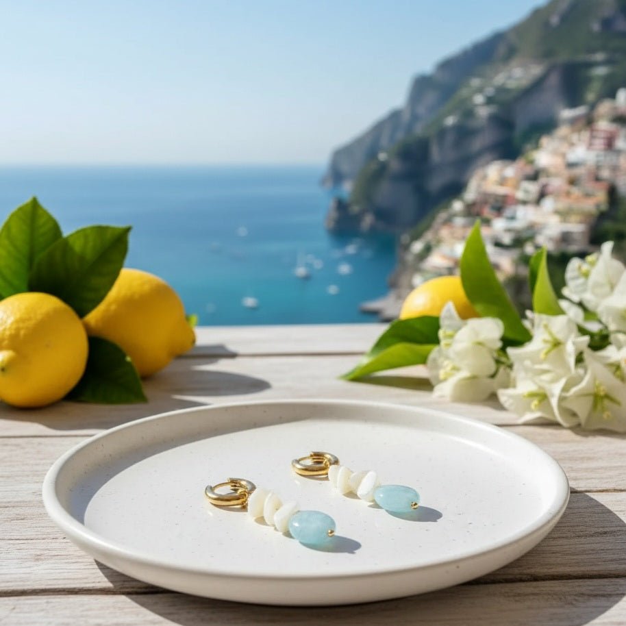 AQUAMARE - Cerchi in madreperla e acquamarina - OE!