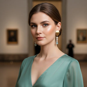 Aquamarine Pearl Elegance - orecchini - OE!