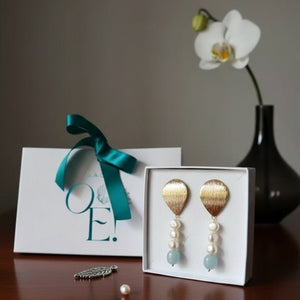 Aquamarine Pearl Elegance - orecchini - OE!