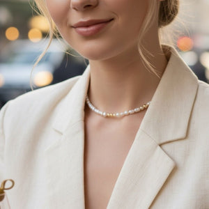 ARIA - Collana/Choker con perle di fiume - OE!