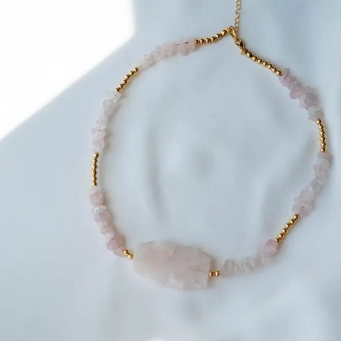 ARMONIA - collana in quarzo rosa naturale - OE!