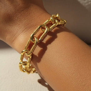 Aura Chain – Bracciale catena oro 18k in ottone, anallergico e nickel free - OE!