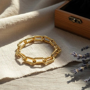 Aura Chain – Bracciale catena oro 18k in ottone, anallergico e nickel free - OE!