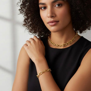 Aura Chain – Bracciale catena oro 18k in ottone, anallergico e nickel free - OE!