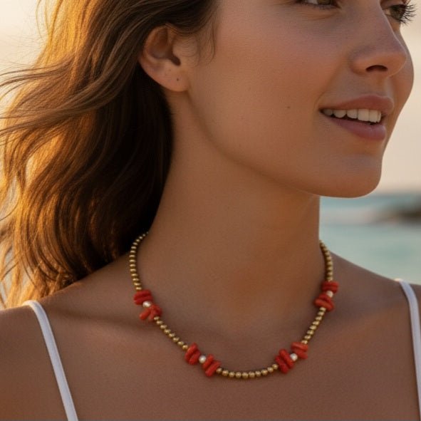 BAMBOO CORAL - collana in bambù marino - OE!