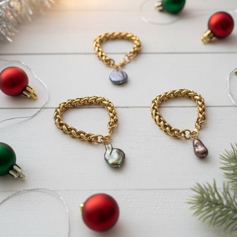 BAROCCHI - Bracciale Catena Grossa Oro 18K &amp; Perla Barocca – Made in Italy Artigianale - OE!