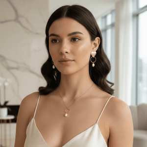 Battito di perla orecchini oro 18k e perla naturale