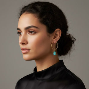 BLUE LAGOON - Orecchini a cerchio con diaspro blu - OE!