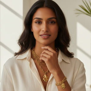 BRACCIALE A CATENA PLACCATO IN ORO 18K A STRATI - OE!